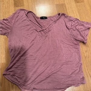 Free People Mauve V-Neck Tee